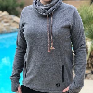 NWT Sweatshirt Cozy Cowl Neck Soft Gray Fleece